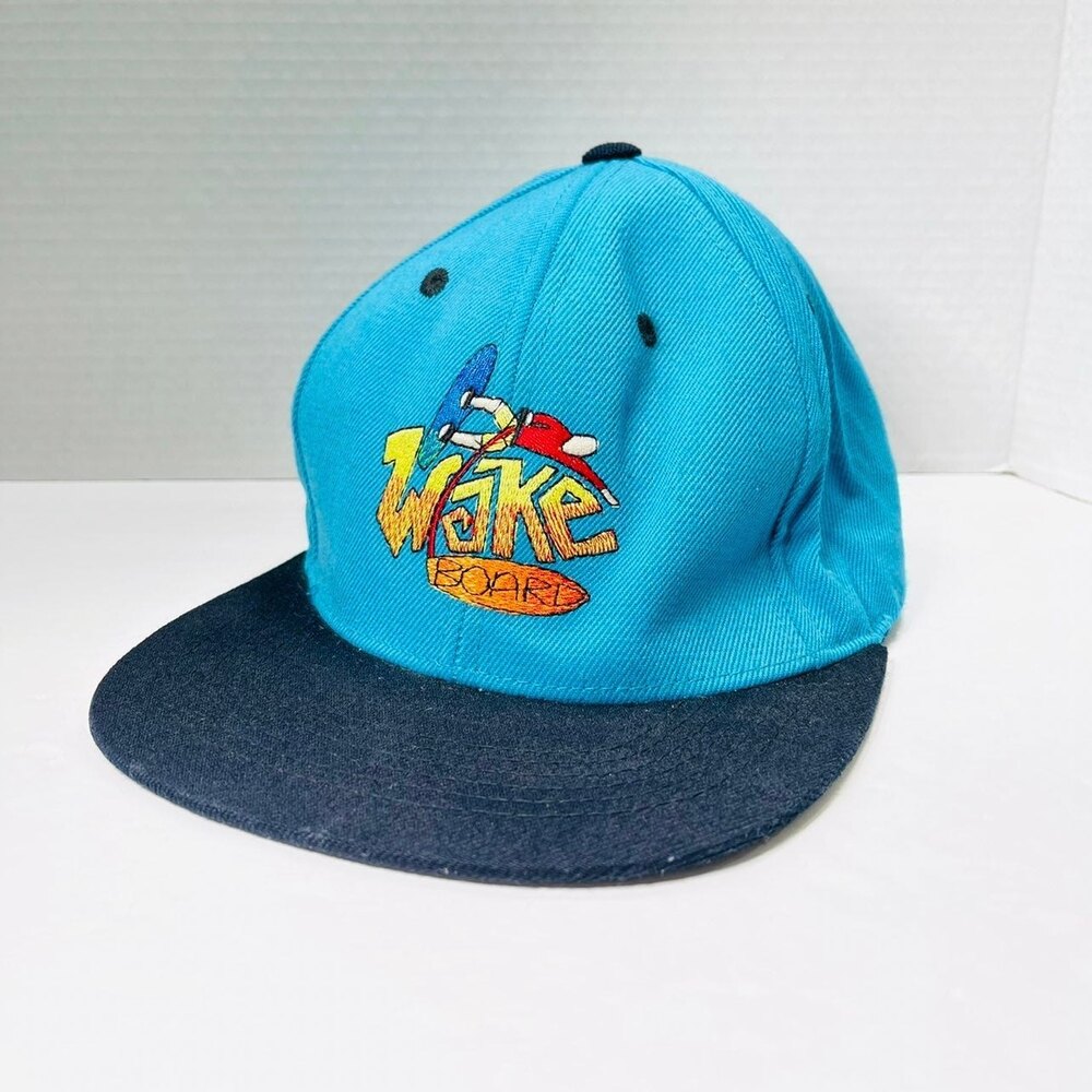 Wake Board Snapback Hat Flat Wide Brim Surfer Beach Wool Embroidered by Lids OS